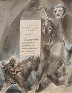 The Poems of Thomas Gray, Design 79, The Descent of Odin by William Blake